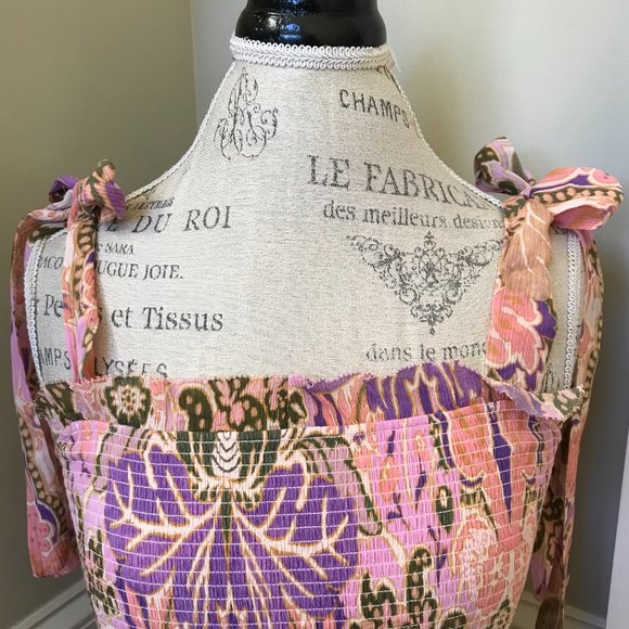 Zimmermann Violet Tiered Sundress Midi Dress Womens 1 Small Pink Floral Smocked - Picture 9 of 15